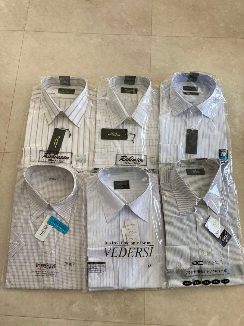 ビジネスシャツ M〜Lサイズ 6点セット - メルカリ