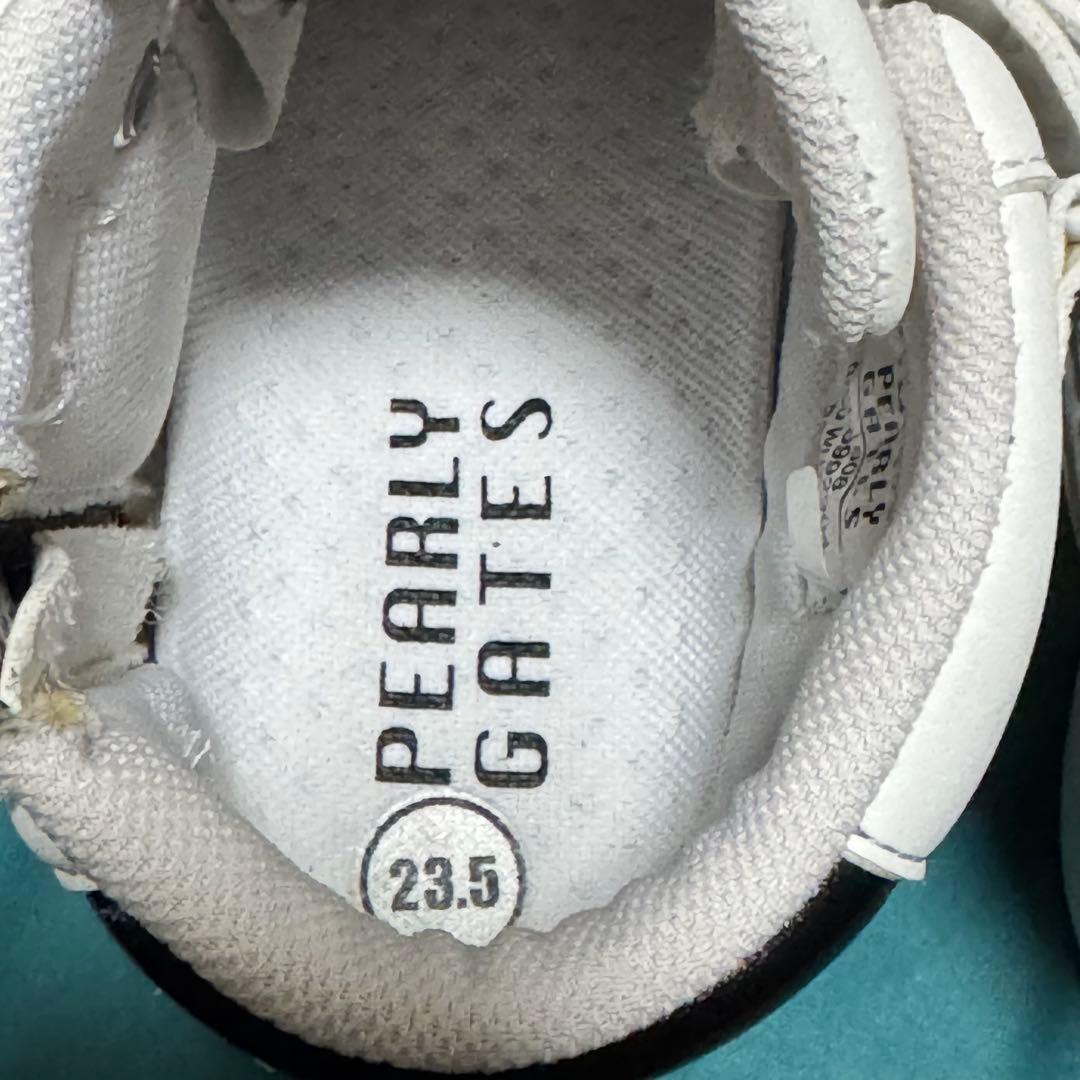 美品PEARLY GATES ゴルフシューズ 23.5cm サイドジップホワイト