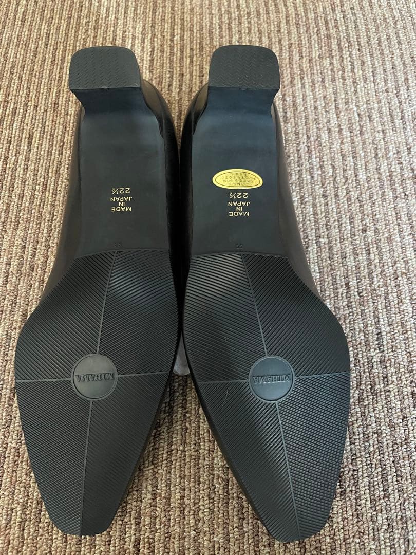 MIHAMA 黒 レザー バックル付き靴 22.5cm