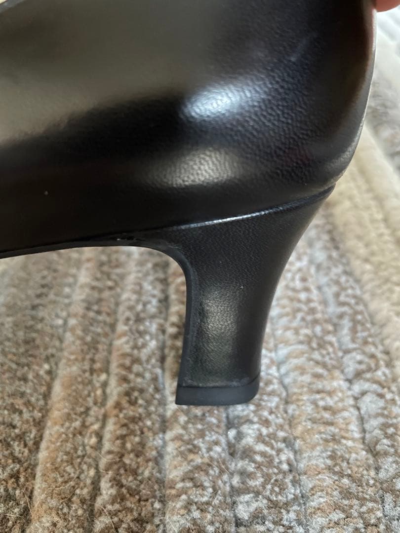 MIHAMA 黒 レザー バックル付き靴 22.5cm