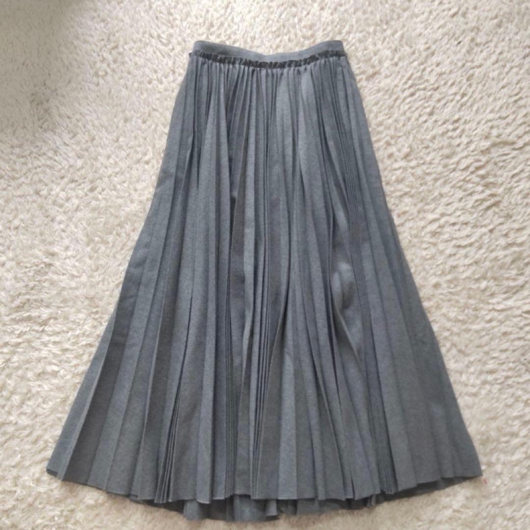 ebrue エブール 21AW ウールカシミヤサキソニープリーツスカート 38