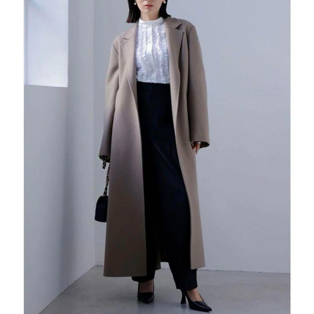 【美品】アニュアンス 23AW リバーロングチェスターコート ベルト付き S 美品】アニュアンス 23AW リバーロングチェスターコート ベルト付き S