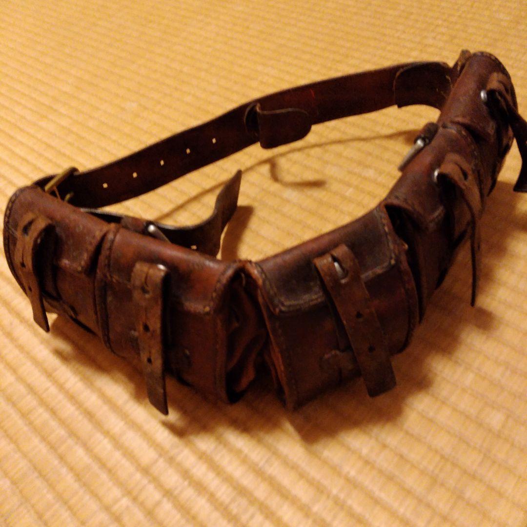 スウェーデンポーチ　カオスポーチ　バンダリア　ハードコア 本物！スウェーデン 5ポケット レザー バンダリア ベルト┃通称 カオス