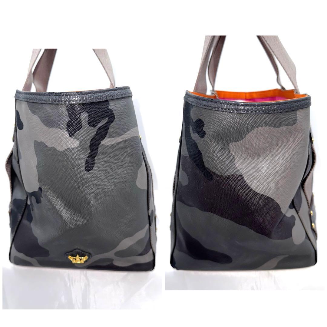 ✨良品✨ADMJ カモフラ柄 トートバッグ 王冠 日本製 A4ファイル対応