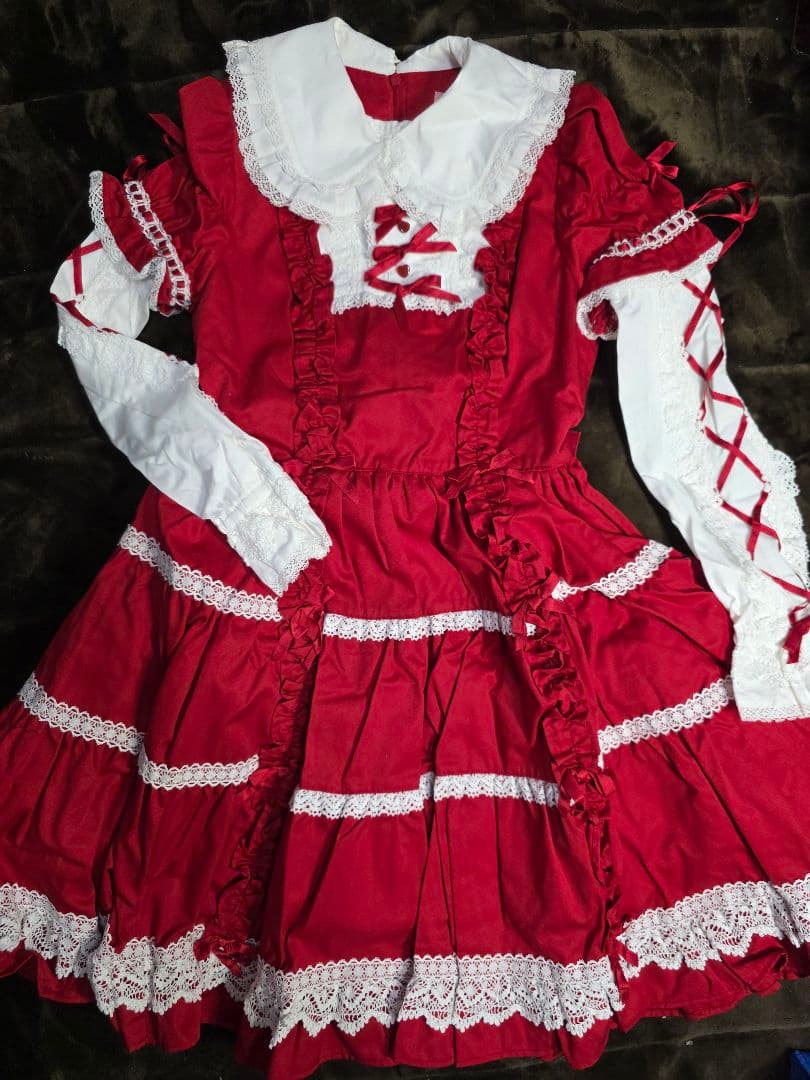 Angelic Pretty ワンピース　セット　赤 🎀0718🎀 ハートフルワンピース❤️ 赤×白コーデ大好き