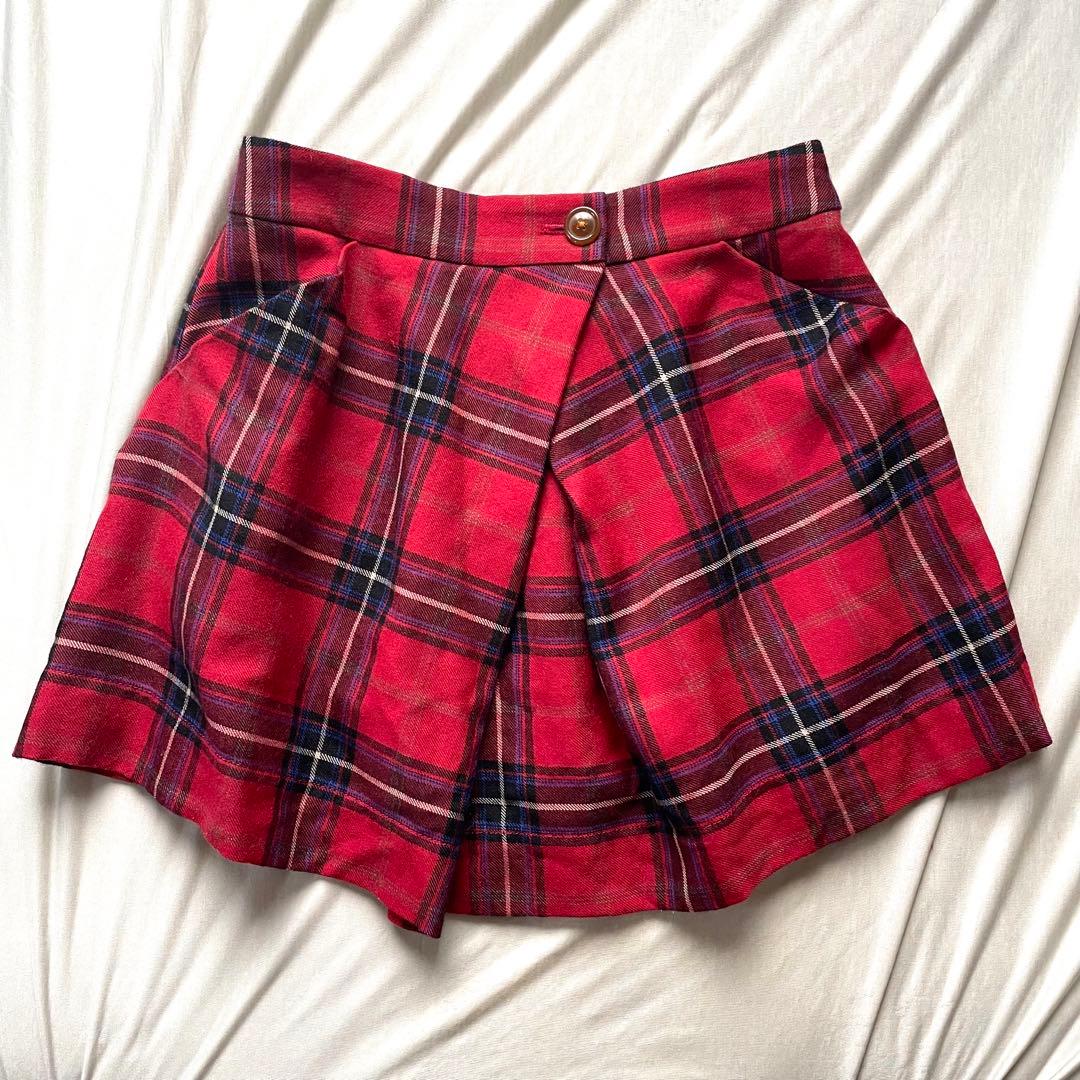 ヴィヴィアンウエストウッド レッドレーベル 変形 チェック スカート