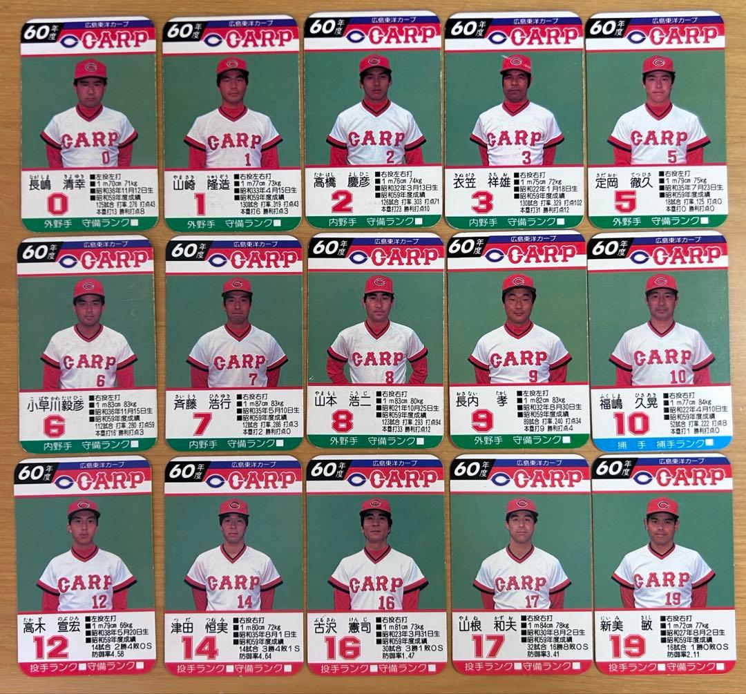 希少】タカラプロ野球カードゲーム 広島東洋カープ 昭和57-62年分