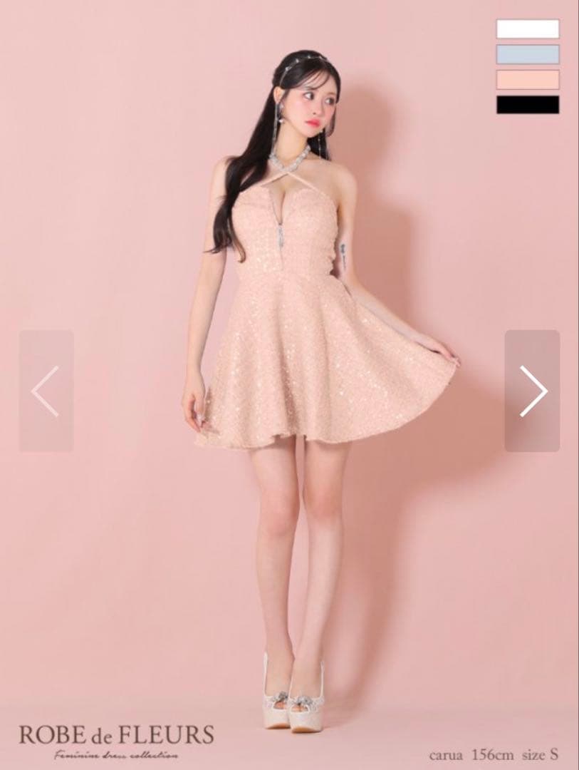 ROBE de FLEURS ピンク ドレス Sサイズ - メルカリ