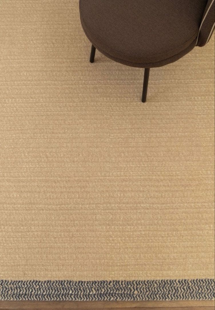 ニュージーランドウール ジュート 手織りラグ 1.4m×2m 北欧風 和モダン