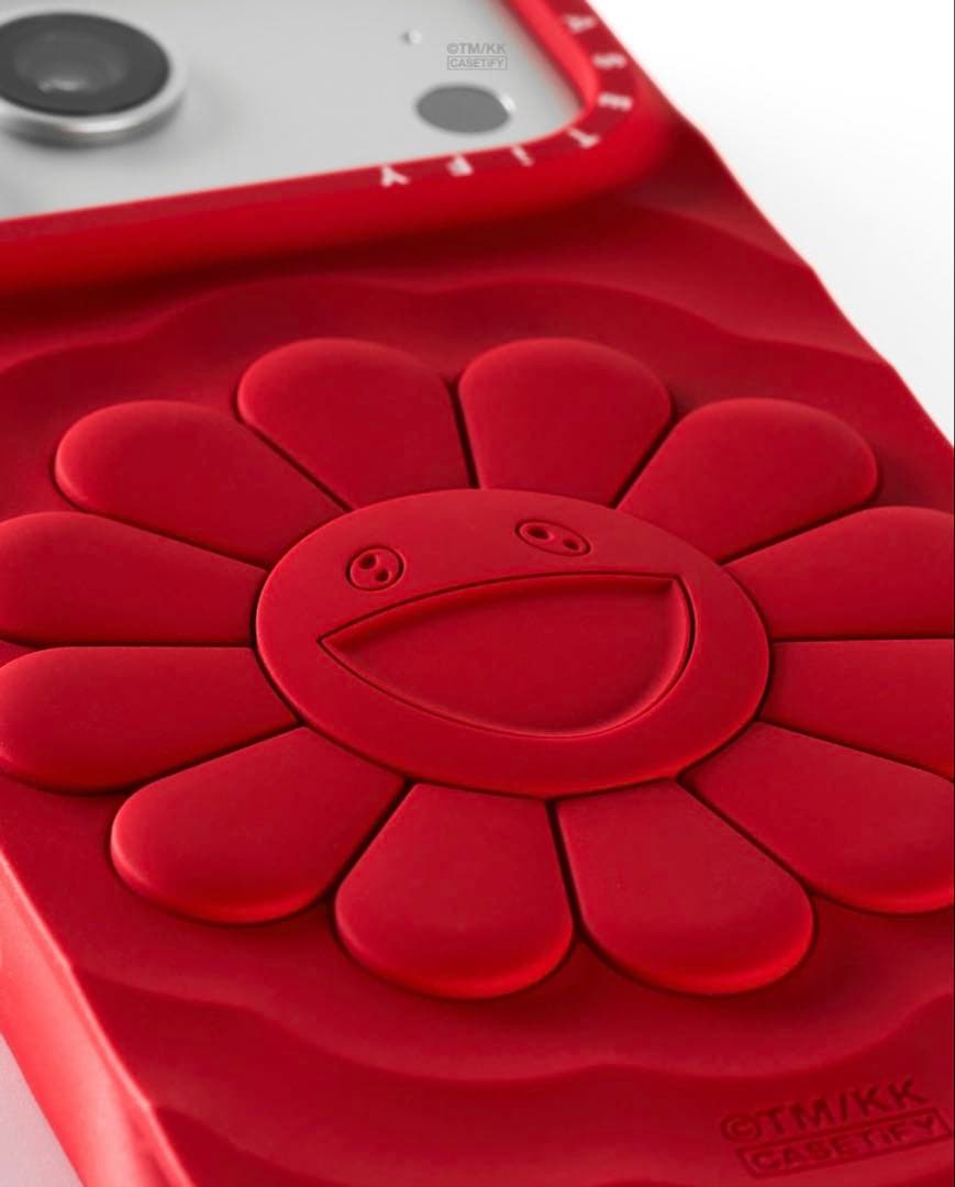 新品/レッド】CASETiFY×村上隆 ウェーブシリコンフラワースマホケース