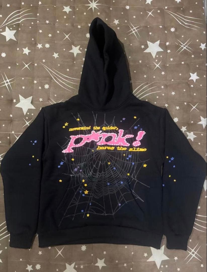 sp5der! ブラックパーカー Sサイズ Sp5der pink V2 Hoodie Black Sサイズ パーカー - メルカリ