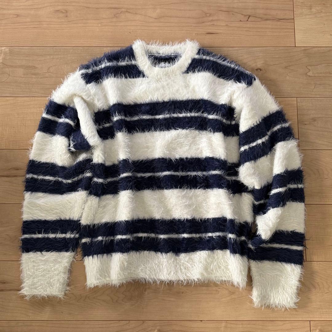 stussy Hairy Stripe Crew Sweater ボーダーニット Stussy / HAIRY STRIPE CREW SWEATER - メルカリ