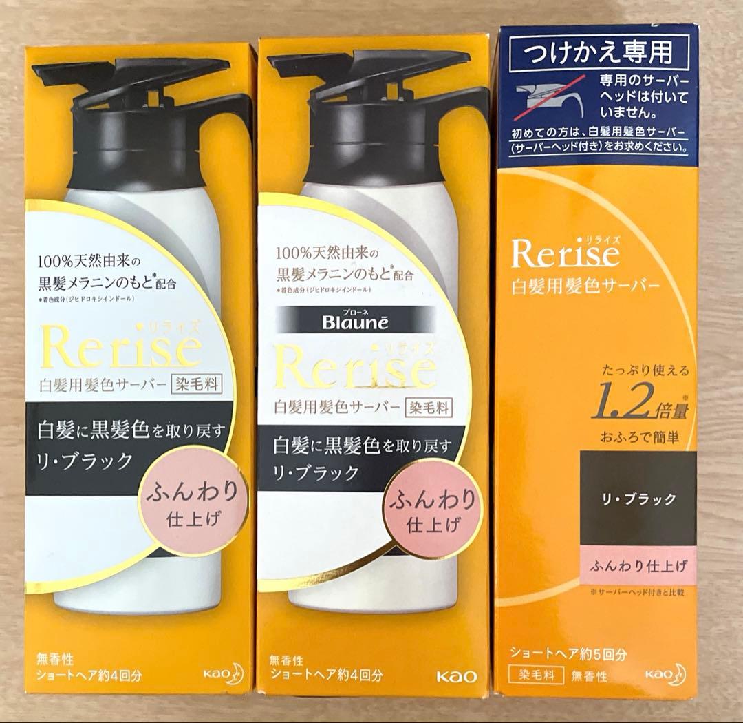 リライズ 白髪用髪色サーバー リ・ブラックふんわり仕上げ本体2本替え
