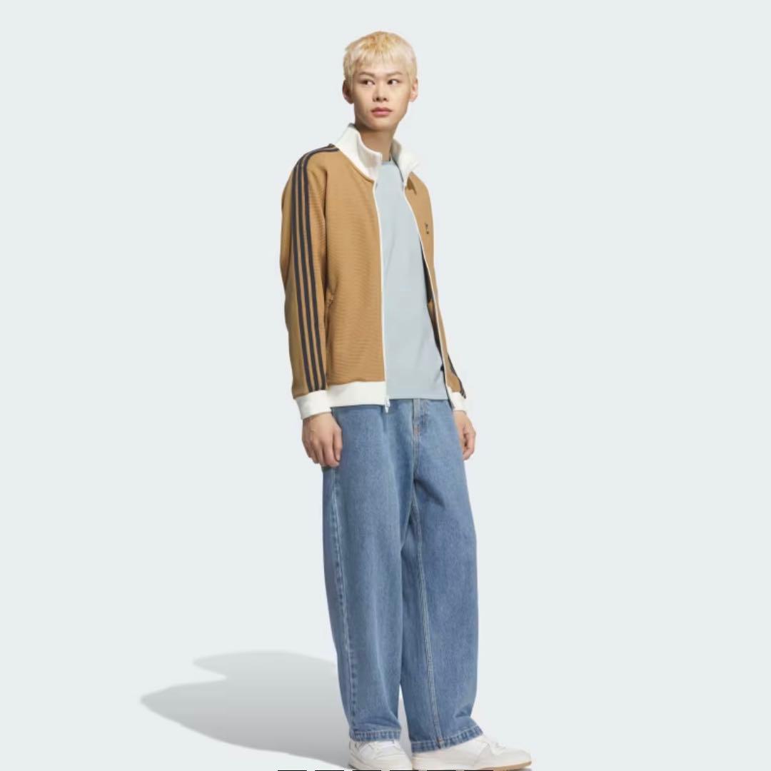 日本未発売カラー2XL茶⭐️adidasアディカラー刺繍 トラックトップ