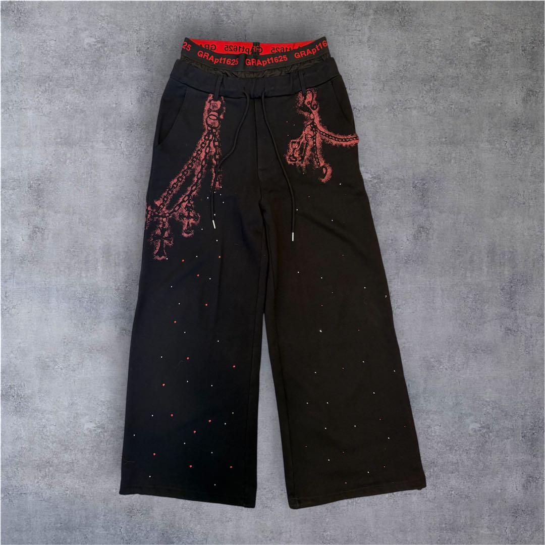 極希少・美品】GRANCY ラインストーンデザインレイヤードスウェット