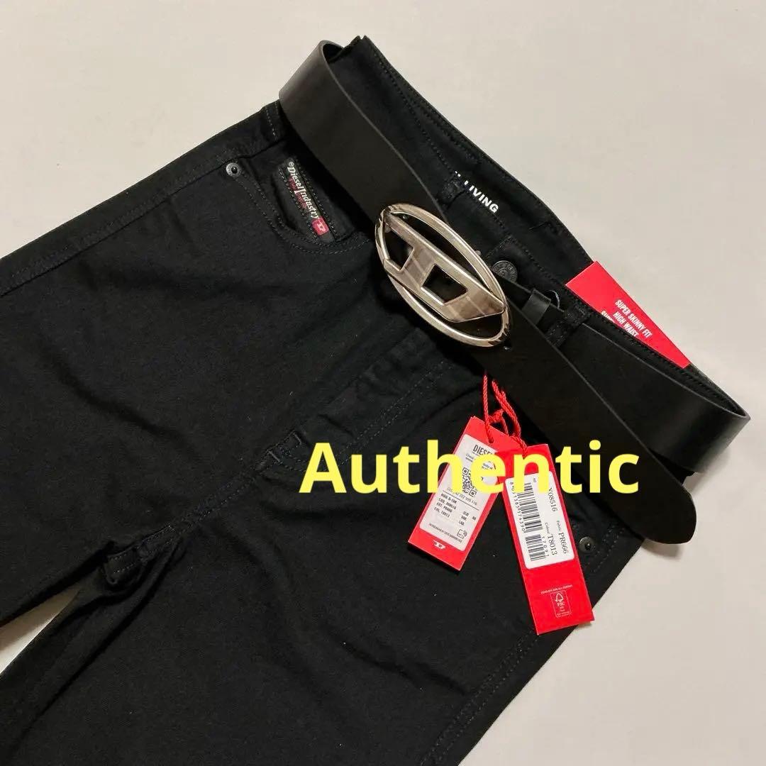 洗練されたデザイン DIESEL　Dロゴベルト　B -1DR　ブラック　訳あり