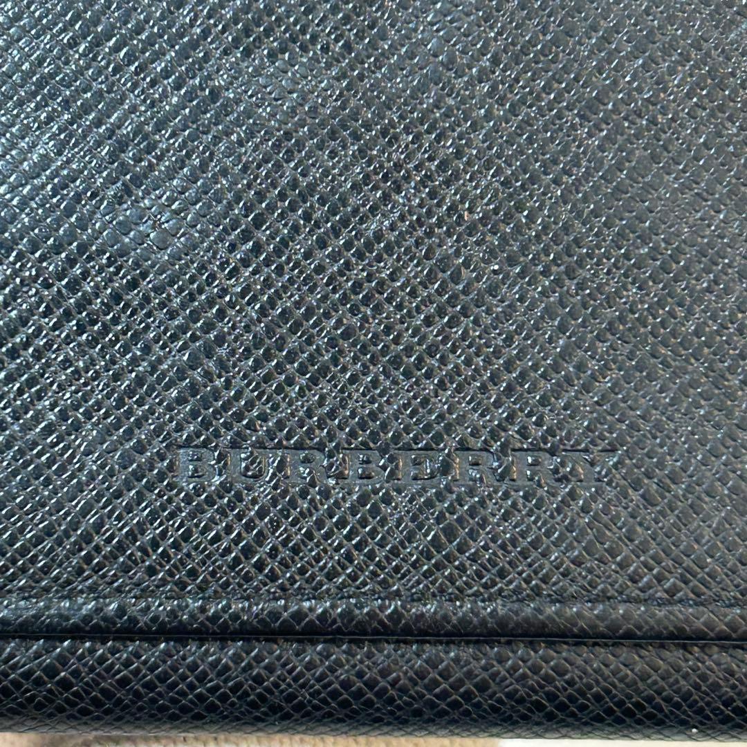 美品✨サフィアーノレザー】バーバリー 名刺入れ ブラック ユニ