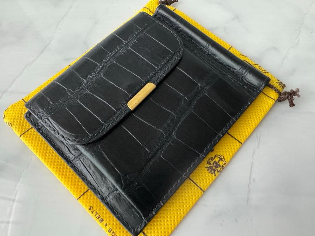 Felisi　915/2/SA　マネークリップ　クロコ型押しレザー　ブラック/黒