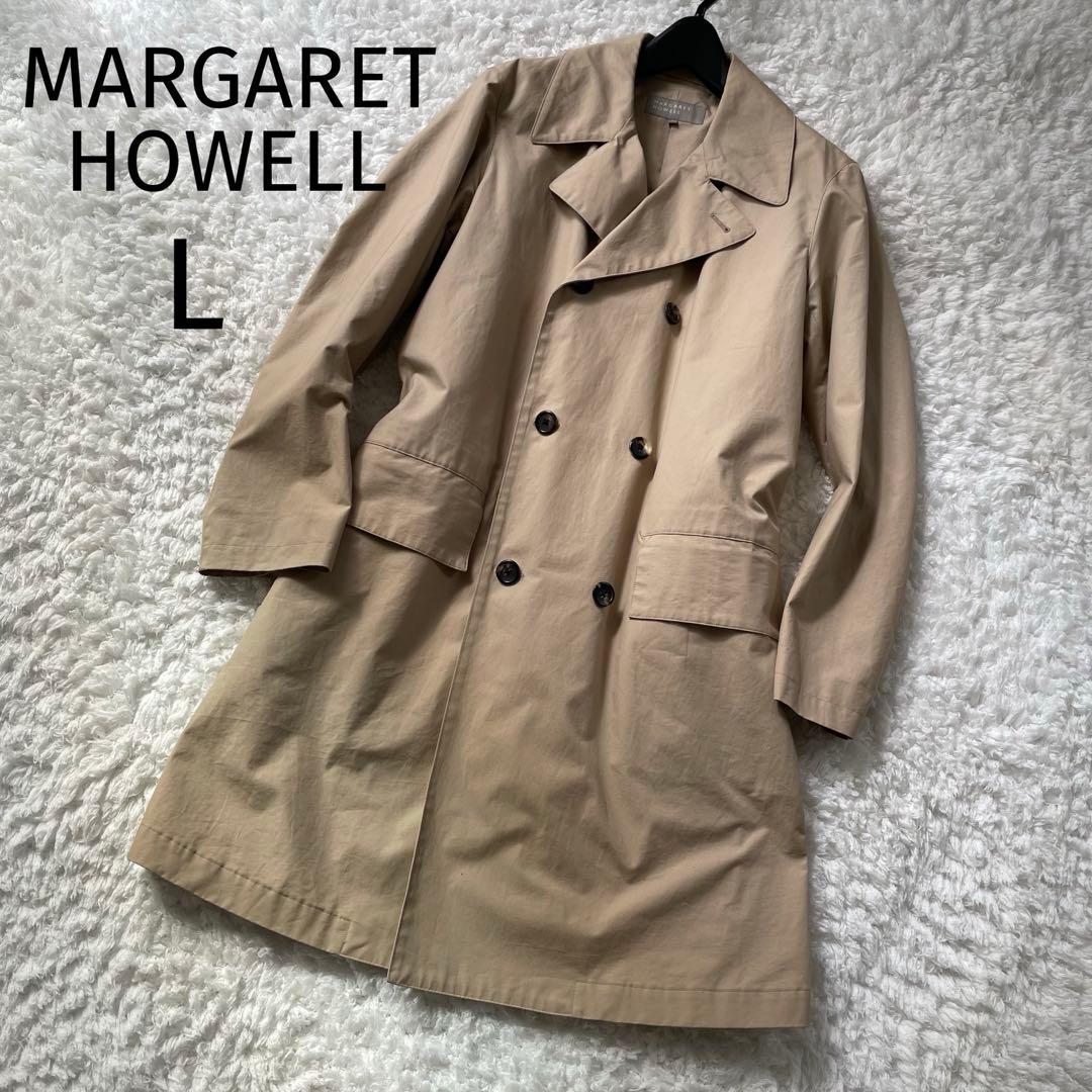 マーガレットハウエル トレンチコート L ロングコート ダブルボタン ベージュ MARGARET HOWELL｜PROOFED COTTON POPLIN | Rakuten Fashion(楽天