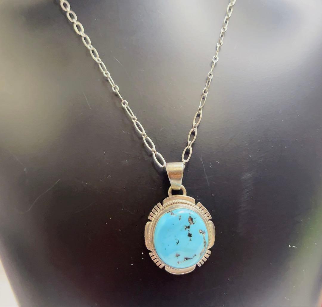 ナバホ族 インディアンジュエリー ペンダント ネックレス ターコイズ