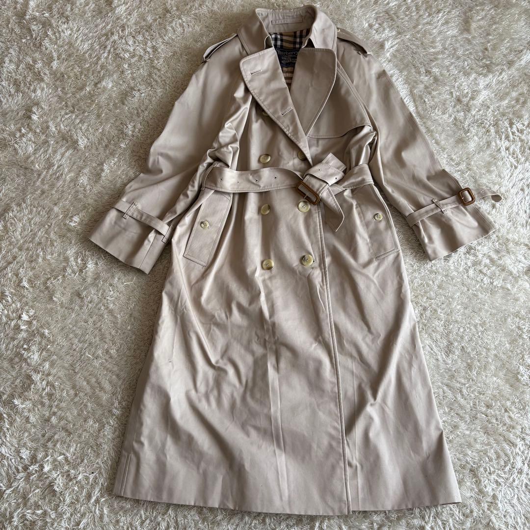 バーバリー トレンチコート 英国製 ノバチェック ハニーベージュ L