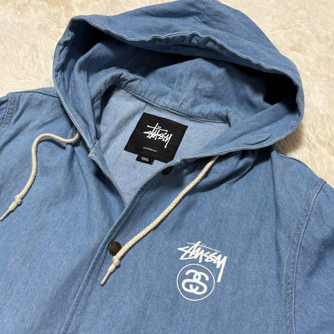 stussy ステューシー シャツアウター フード付き デニムジャケット S