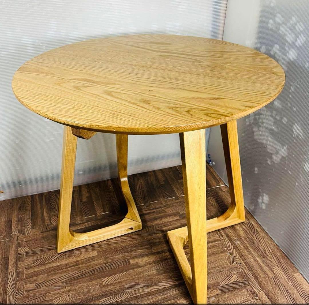 ラウンドテーブル　コーヒーテーブル　おしゃれ　アクタス　丸テーブル　木製 シギヤマ家具工業 丸テーブル ダイニング 白 高さ70cm 幅 110 cm 丸