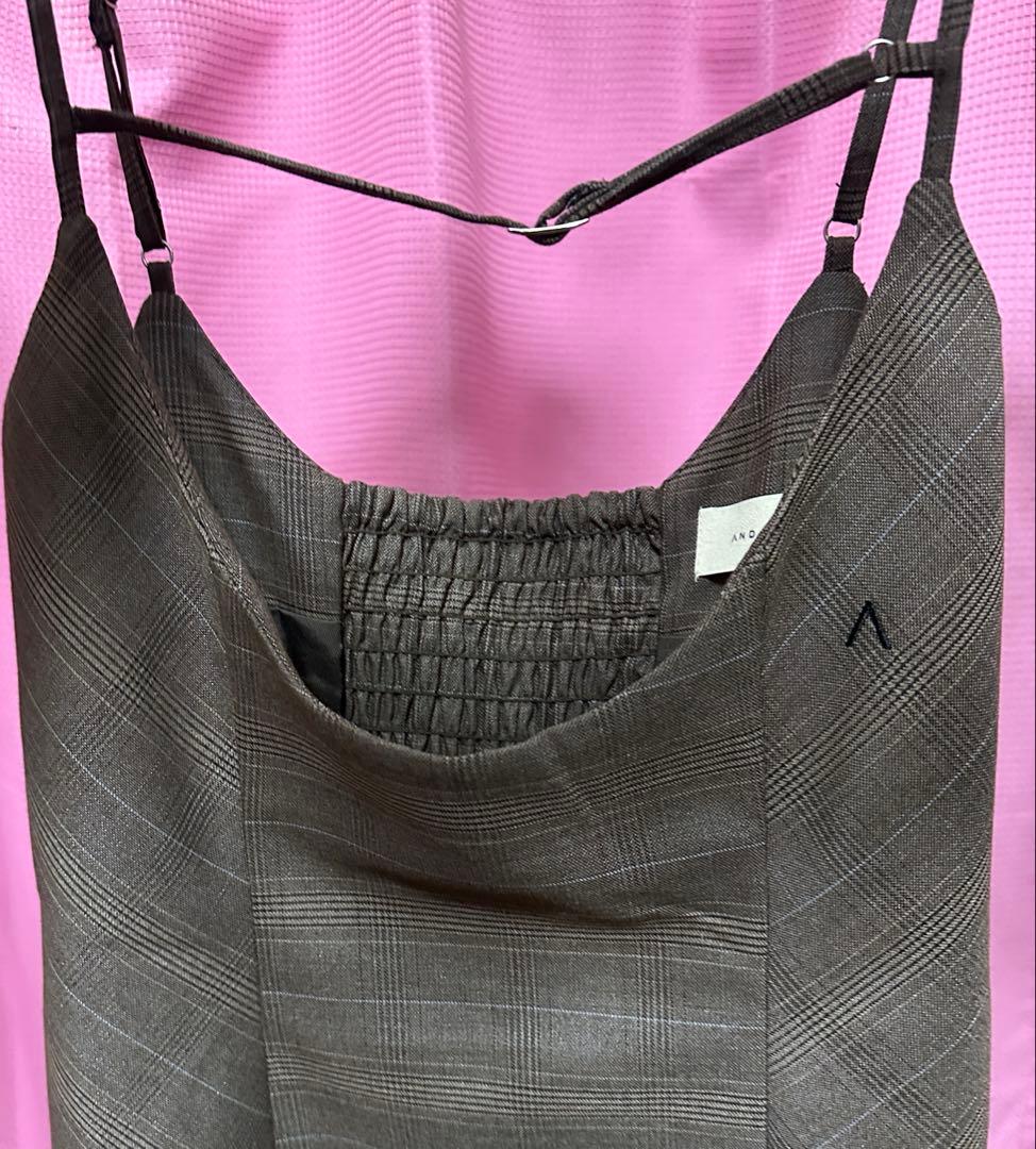 ANDMARY Betty layered check dress ブラウン - メルカリ