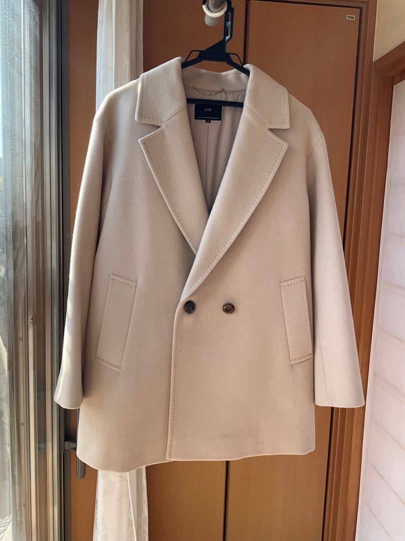 23区　38 ベージュ ダブルブレスト ウールコート Mサイズ ダブルブレストウールコート – KUOSE.com