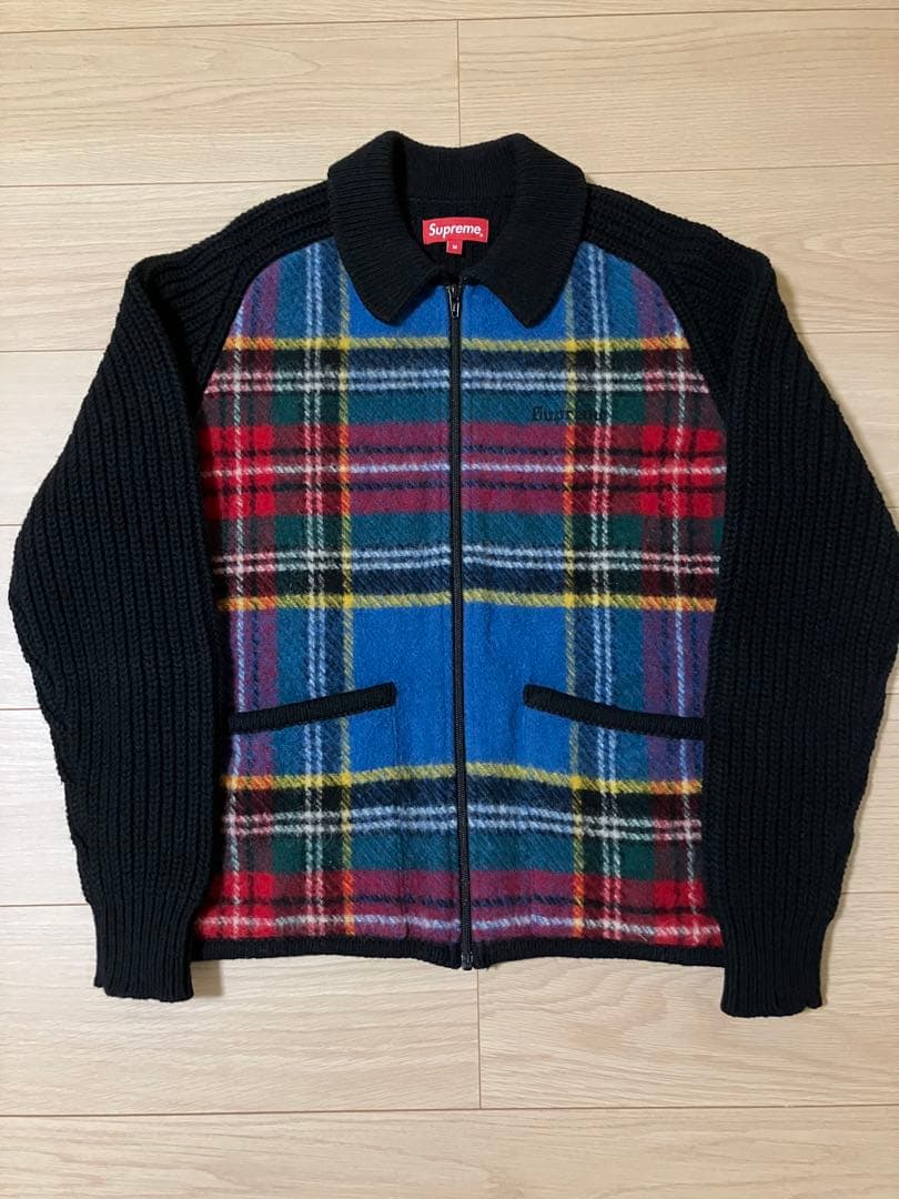 supreme Plaid Front Zip Sweater Mサイズ Supreme - Supreme Plaid Front Zip Sweater Mの通販 by ブッシュ