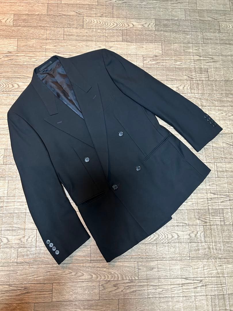 イヴサンローラン テーラードジャケット S ブラック ダブル スーツ YSL