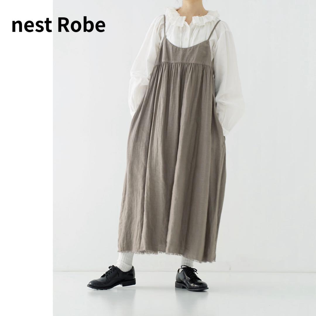 nest Robe ネストローブ リネンキャミワンピース グレー - メルカリ