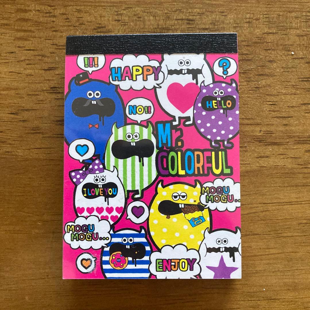 平成レトロ文具Mr. Colorful ミニメモ帳 - メルカリ