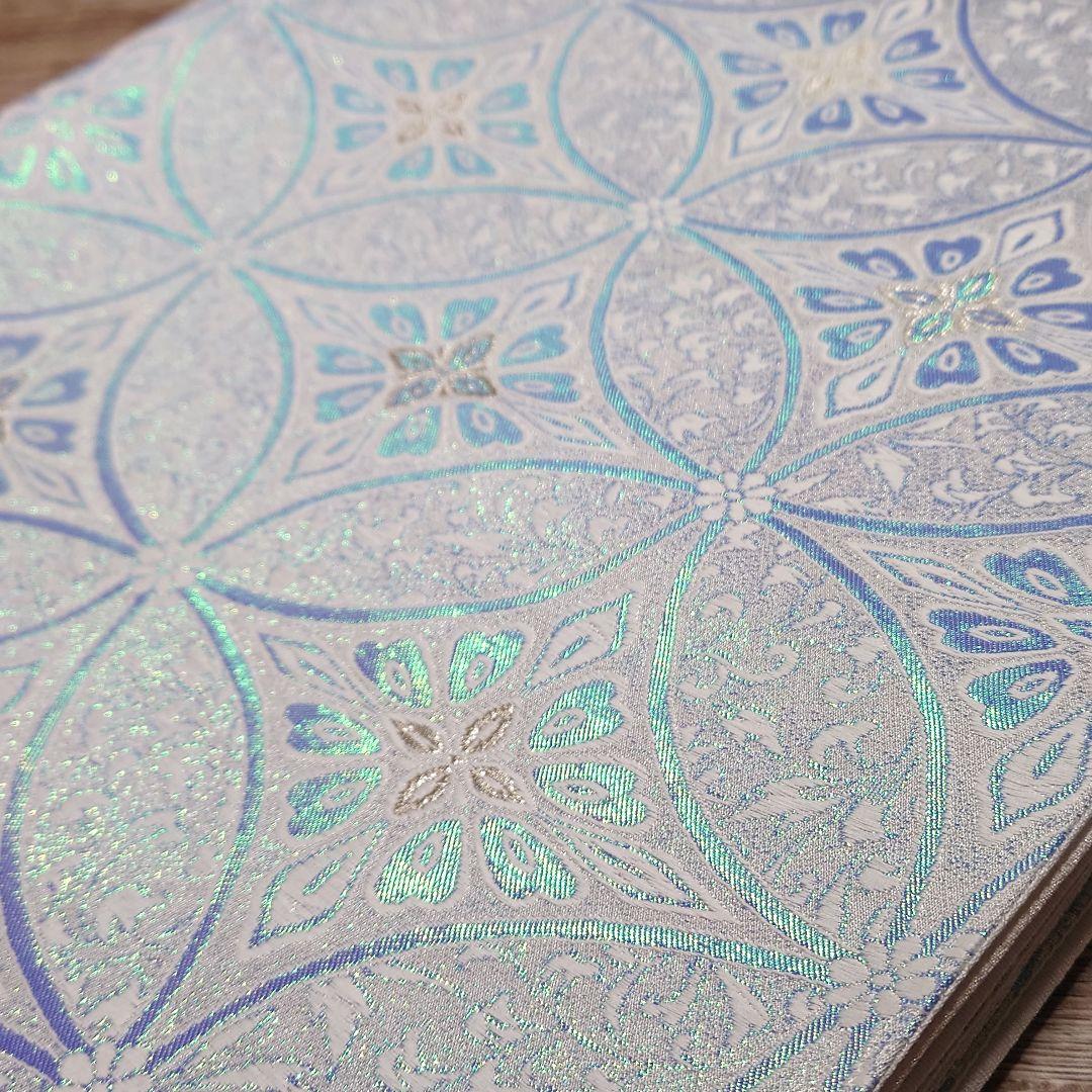袋帯 七宝 青ラメ箔 ブルー お仕立て込み - メルカリ