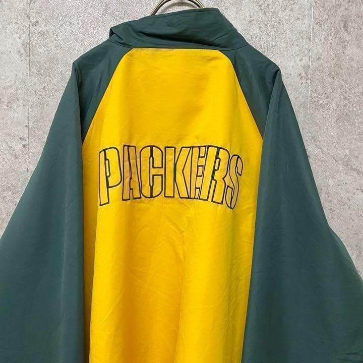 レア《NFL》グリーンベイパッカーズ刺繍ハーフジップナイロン