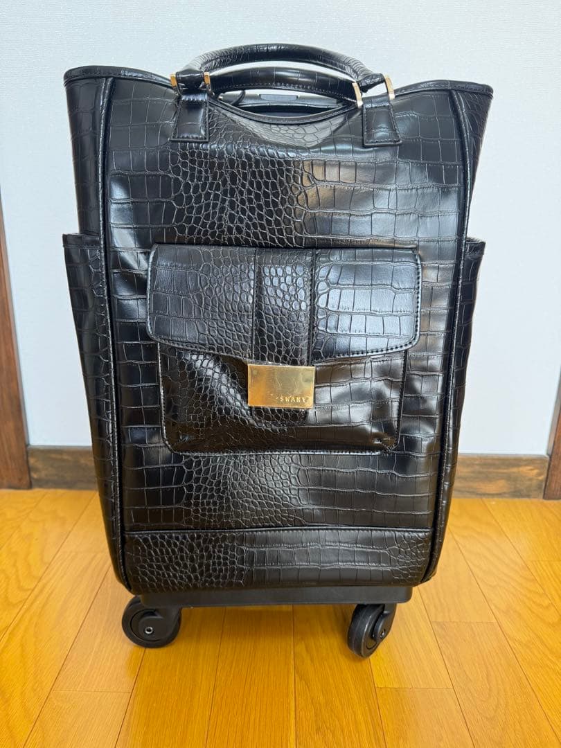 スワニー トートキャリー クロコダイル型押し 4輪ストッパー付き