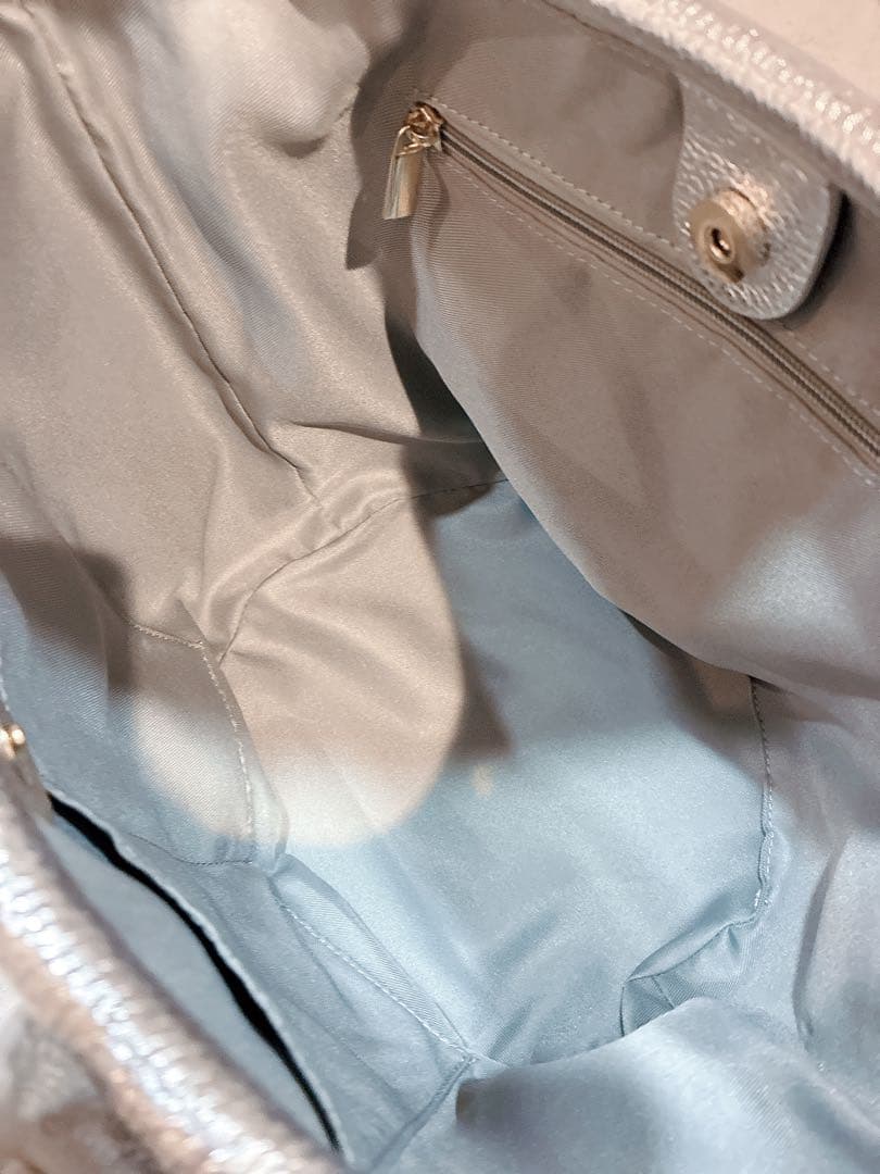 美品】PAPILLONNER SEAU バケツトートレザーバッグ シルバー - メルカリ