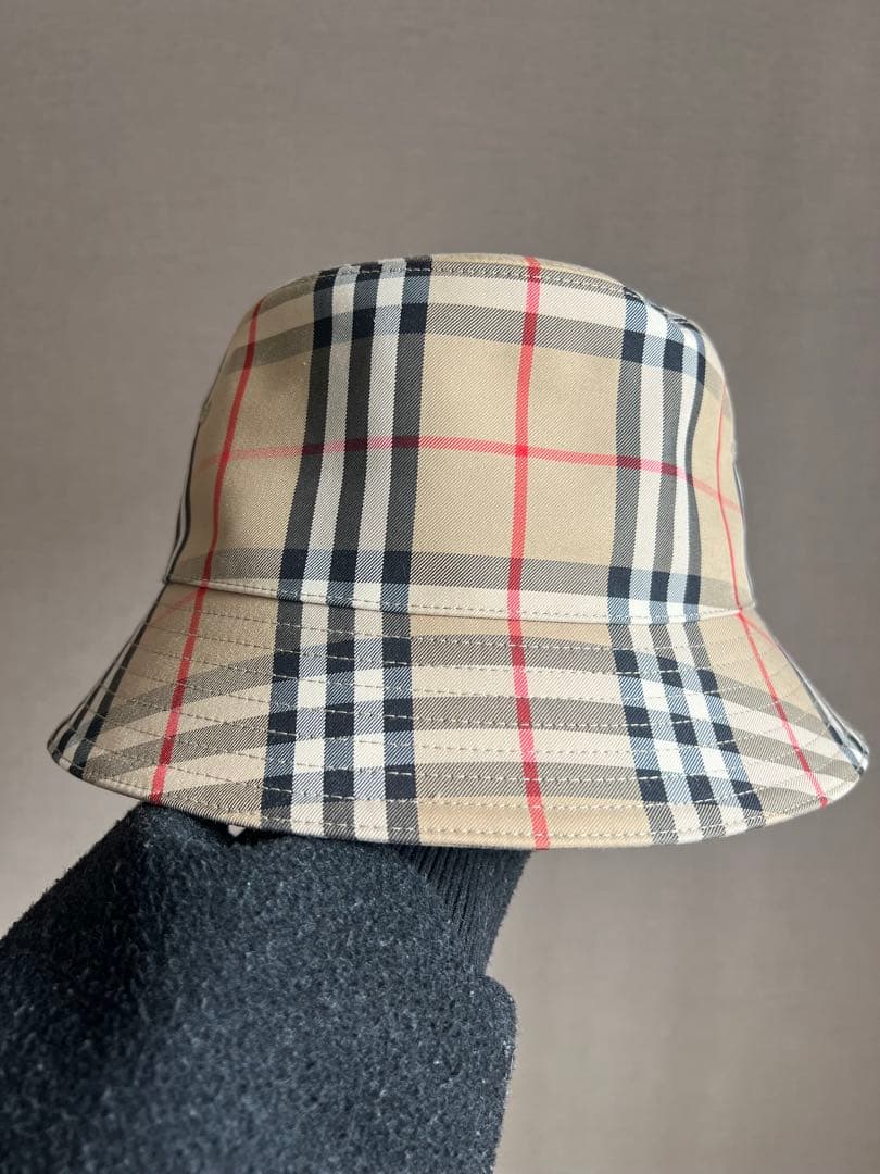 バケットハット チェック柄 ベージュ - メルカリ