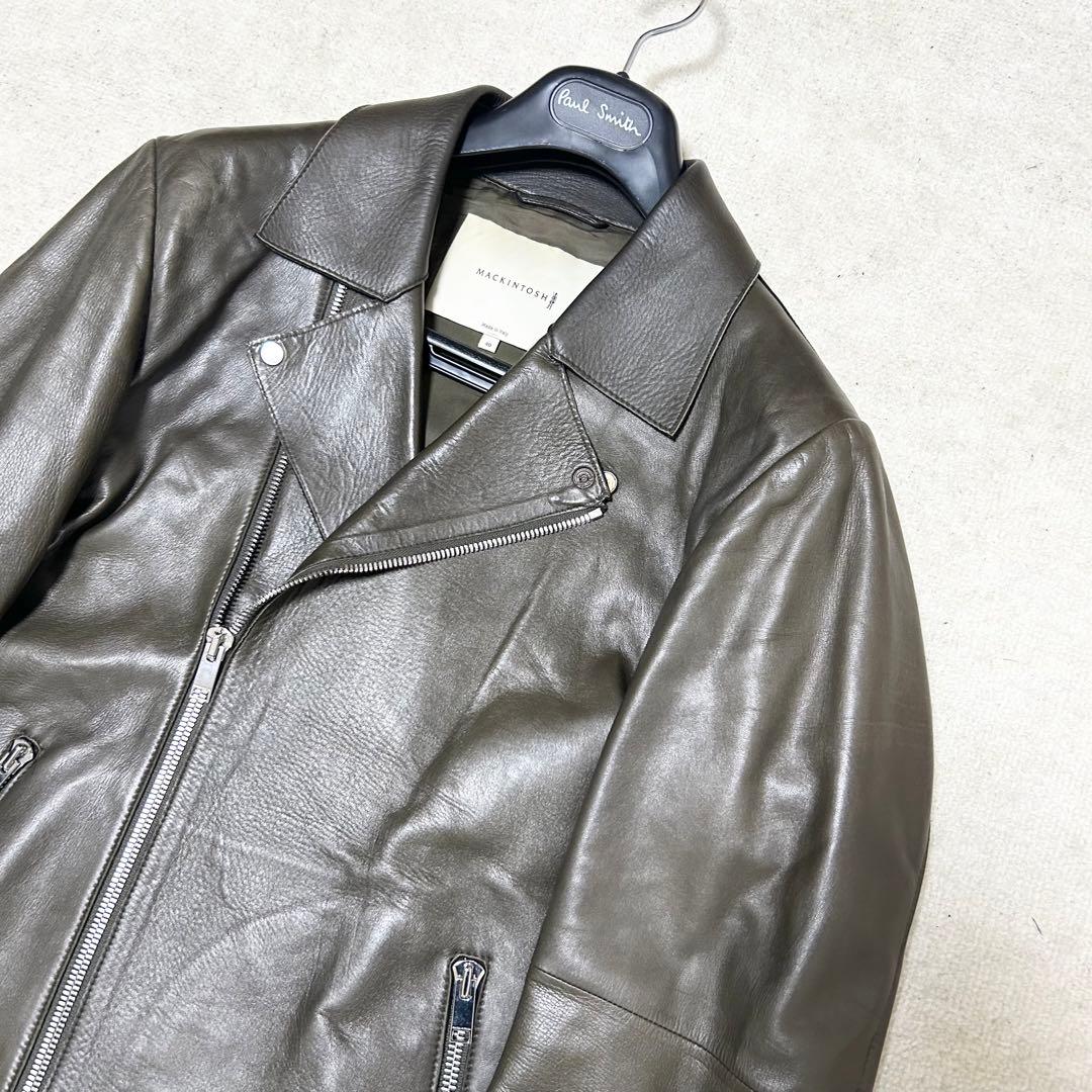 極上品 マッキントッシュ ダブルライダースジャケット ラムレザー 羊革