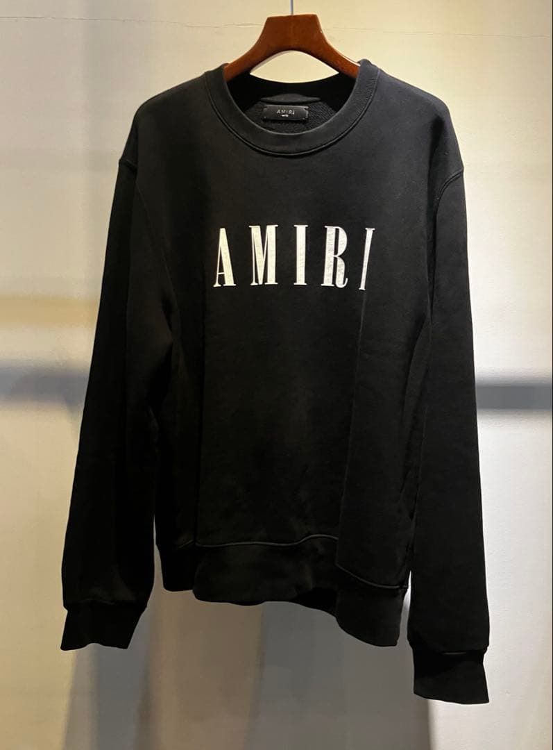 国内正規品 AMIRI アミリ 美品 ロゴスウェット Ｌサイズ ブラック ☆関税・送料込み【AMIRI】アミリ ロゴ スウェット トレーナー (AMIRI
