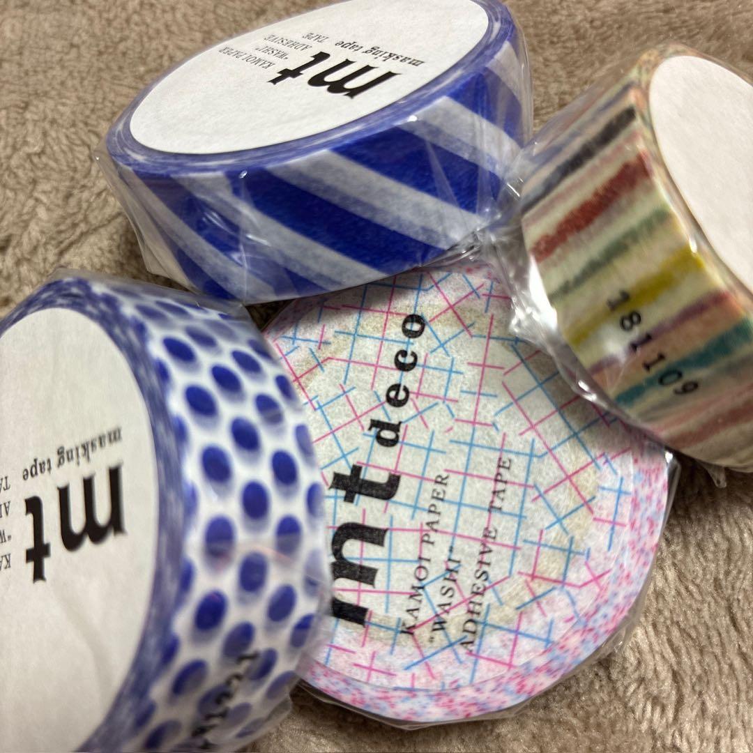 mt マスキングテープ ストライプ チェック ドット カラフル 青 絵柄