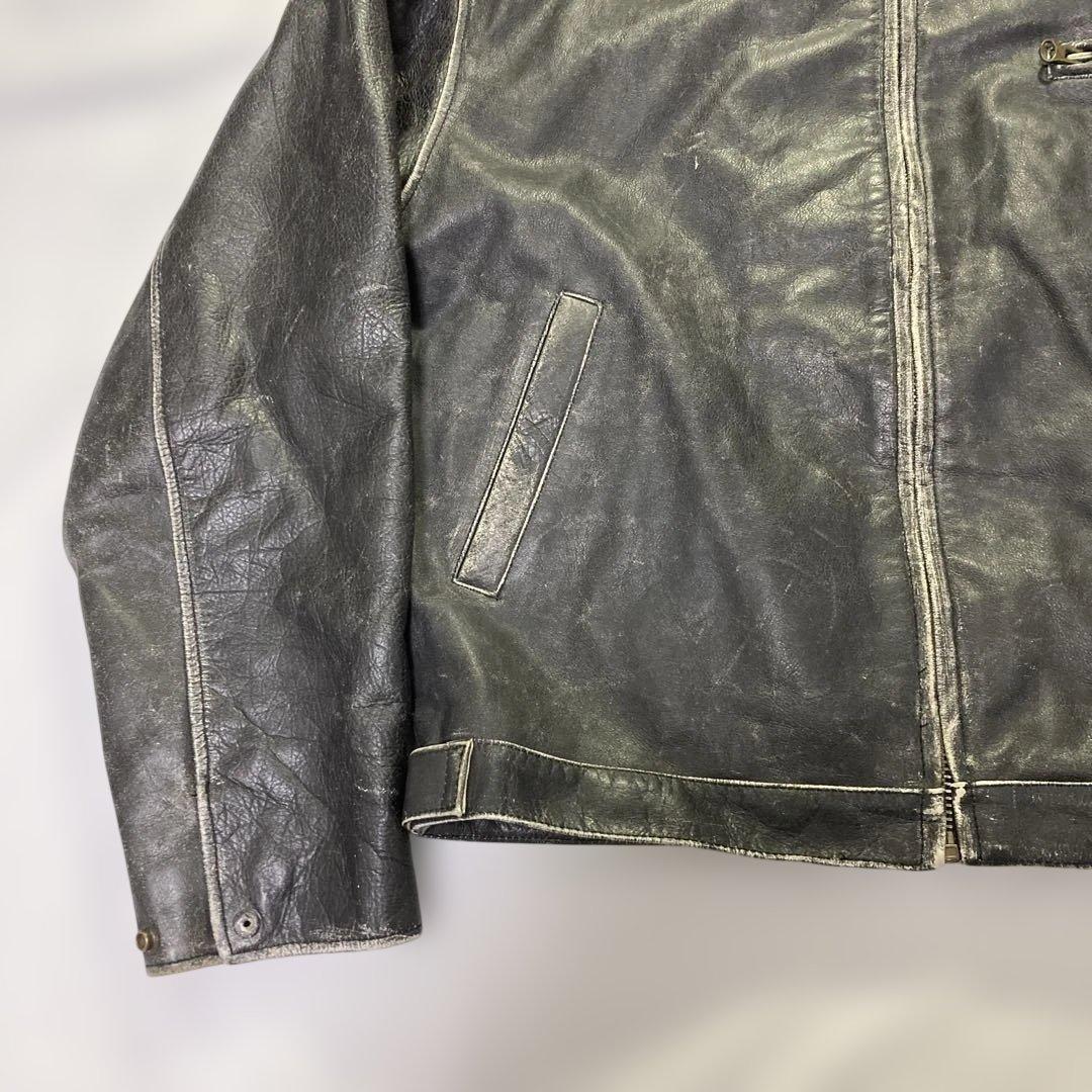 USA製】ブロッケン 牛革 シングルライダース L 短丈 フェード 雰囲気