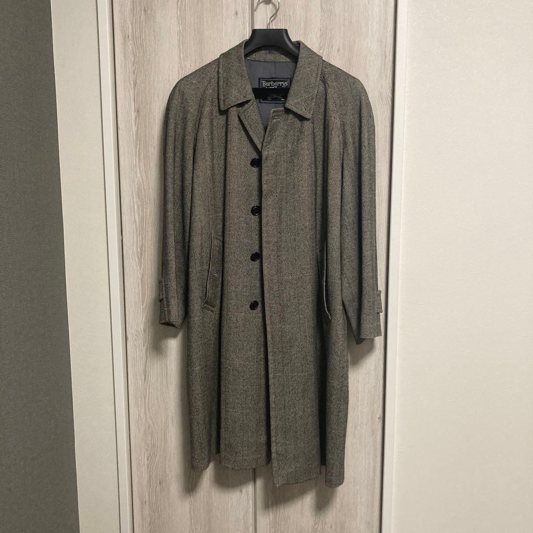 Burberrys カシミア混バルマカーンコート　ヘリンボーン BURBERRYS 1940年代 バルマカーンコート 肉厚アイリッシュハンド