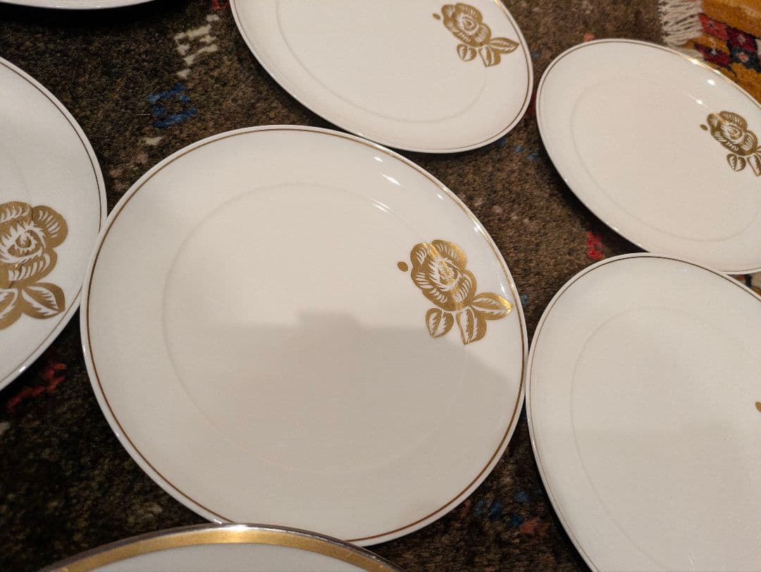 ノリタケ金色のバラ装飾 中皿 6枚セット S115939819 - 食器希少・元箱付