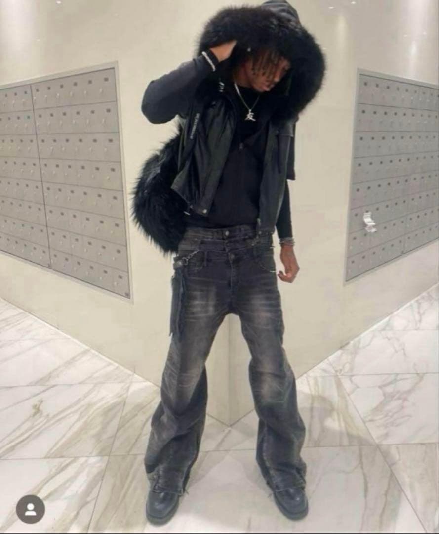 ファーリュック 黒 opium y2k リュック・バックパック 新品 男女兼用