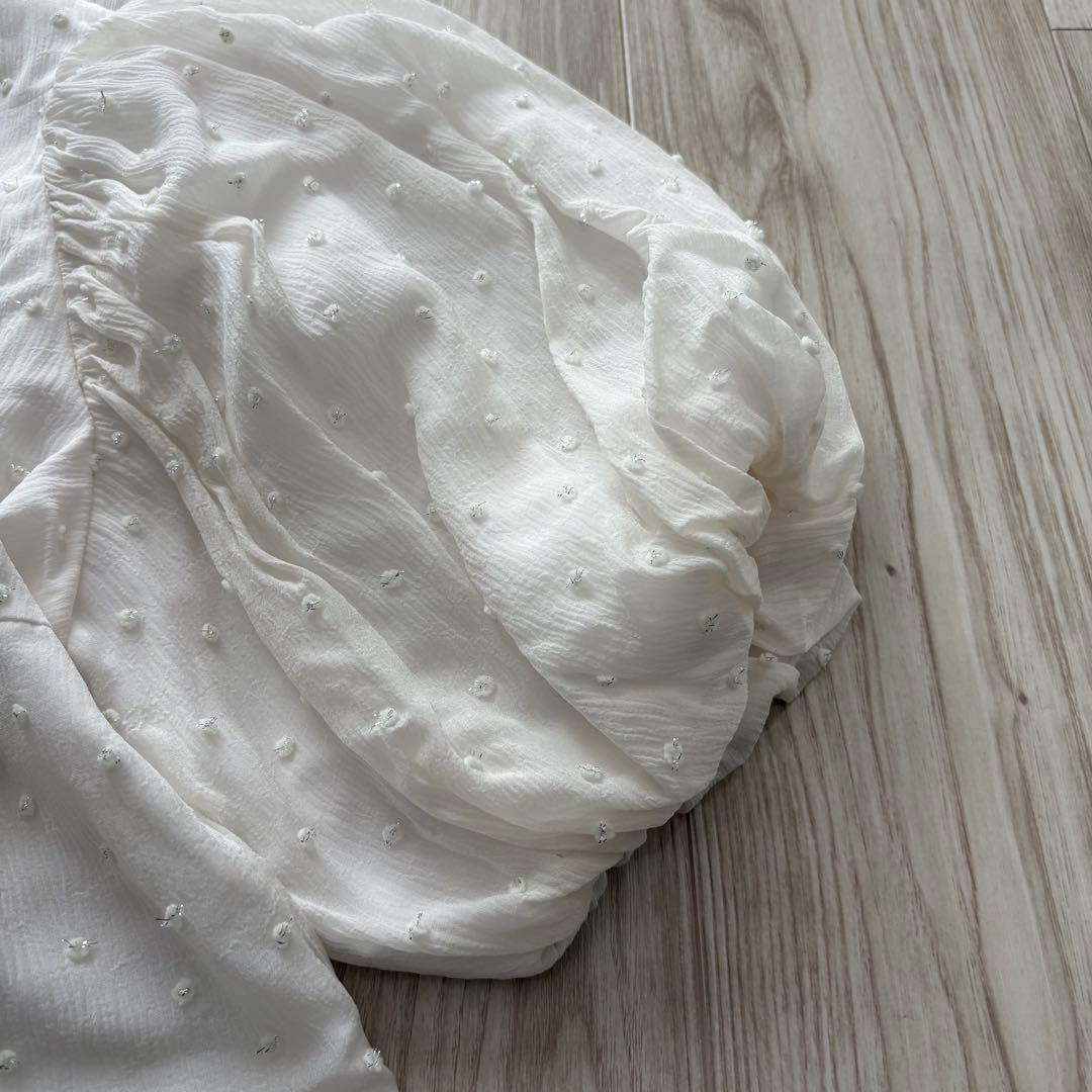 極美品】ツルバイマリコオイカワ 25SS eleonore ブラウス ホワイト