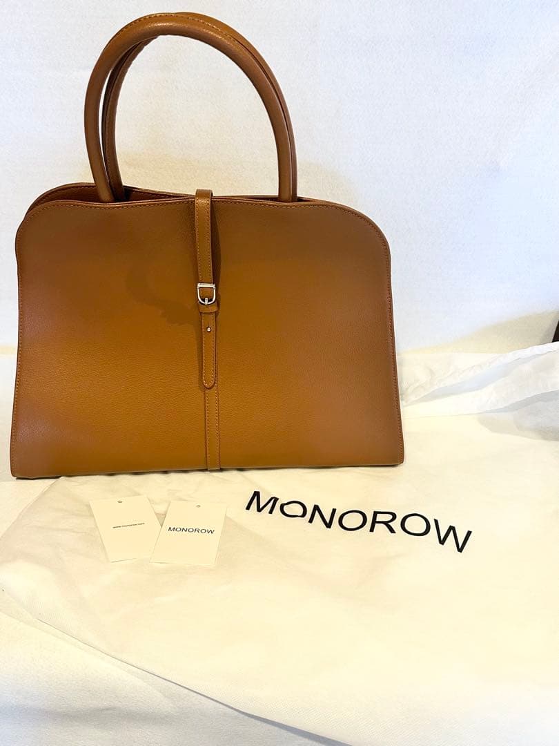 《値下げ》【新品未使用】MONOROWBLANCLARGEモノロウバッグキャメル