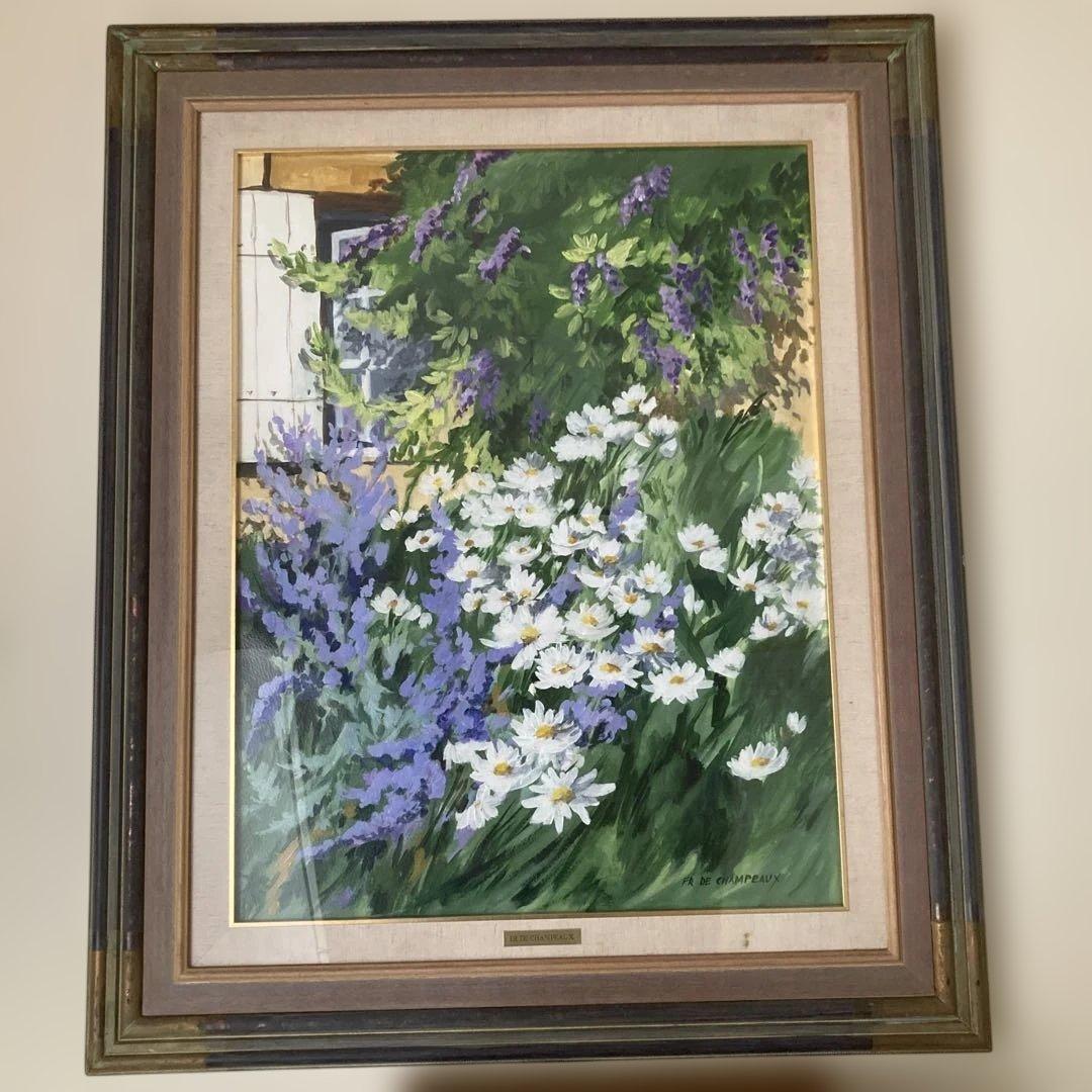 『マーガレットと藤の花』油彩（鑑定書あり） agmotokawa_takei-