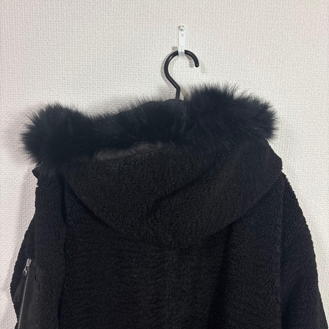 LASUD ファーボアコート ブラック 未使用品 サイズ9号 定価34000円