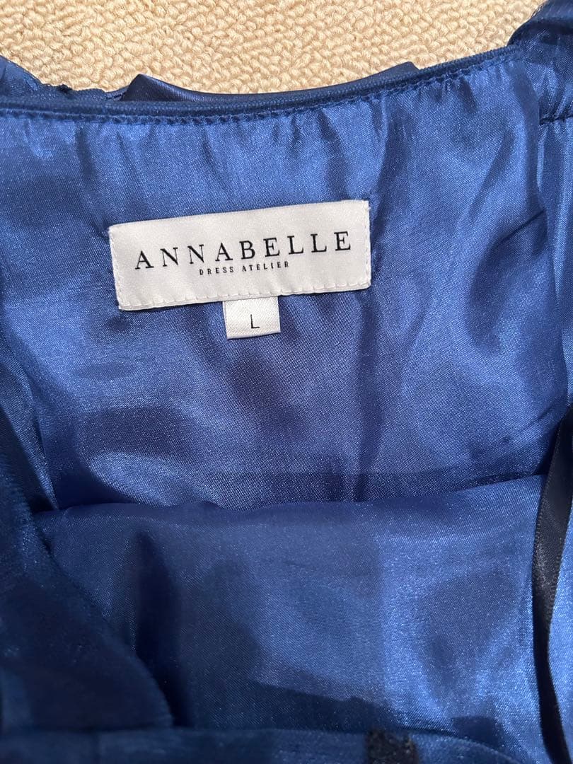 Annabelleジュニアドレス ブルー花柄刺繍 発表会コンクール150-160